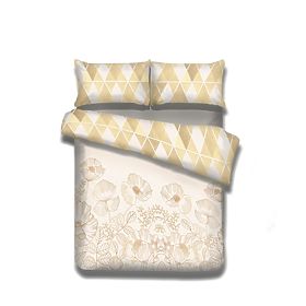 Posteljina SNUGGY žuta s cvjetnim motivom 155x220*2+80x80*2 AmeliaHome