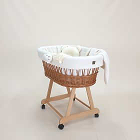 Prirodna pletena Teddy kolijevka za bebe - oprema u boji ecru, TOLO