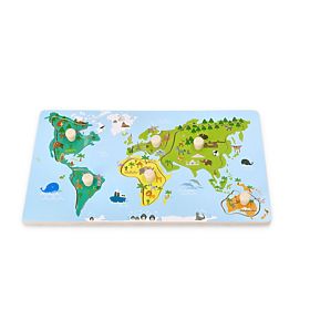 Puzzle s ručkama karta svijeta