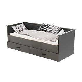 Rasklopivi krevet HELIOS s tapeciranim panelima grafit 200x80/200x160