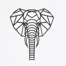 Drvena geometrijska slika - Slon - različite boje