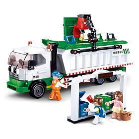 Sluban Town M38-B0780 - Kamion za reciklažu smeća + igra s kartama, Sluban