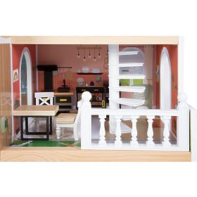 small foot Drvena kućica za lutke s terasom