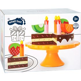 small foot Drvena rođendanska torta s voćem