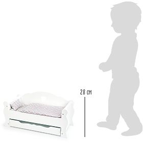 small foot Drveni krevetić za lutke bijeli