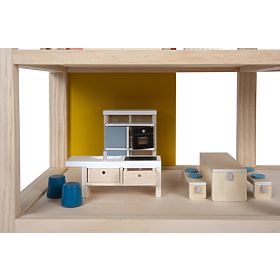 small foot Kućica za lutke s namještajem, prirodna