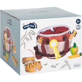 small foot Set za njegu konja s crvenom torbom