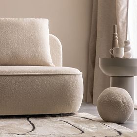 Sofa s funkcijom spavanja i spremištem Bella svijetlo bež, boucle