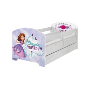 Dječji krevet s ogradicom - Sofija Prva - dekor norveški bor, BabyBoo, Sofia the first