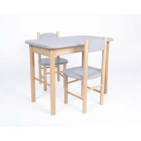 Set stola i stolice Simple - siva, Drewnopol