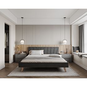 Tapecirani krevet HEAVEN 140 x 200 cm - Siva