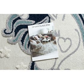 Tepih YOYO GD49 bijelo / sivo - Jednorog za djecu, strukturni, senzoričke rese, F.H.Kabis