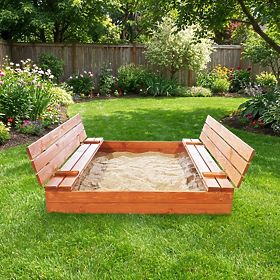 Zatvoreno pješčaniku s klupama 140 x 140 - impregnirano