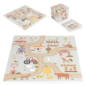 Velika EVA pjenasta podloga za djecu farma 90,5x90,5 cm 21 dijelova ECOTOYS