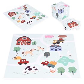 Velika EVA pjenasta podloga za djecu Farma 90,5x90,5 cm 21 kom ECOTOYS