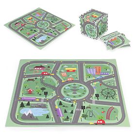 Velika EVA pjenasta podloga za djecu Grad 90,5x90,5 cm 21 kom ECOTOYS
