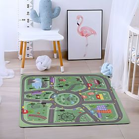 Velika EVA pjenasta podloga za djecu Grad 90,5x90,5 cm 21 kom ECOTOYS