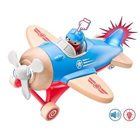 Veliki avion s pilotom - svijetli i proizvodi zvukove