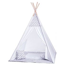 Dječji teepee šator sivo-bijeli, Woodyland Woody