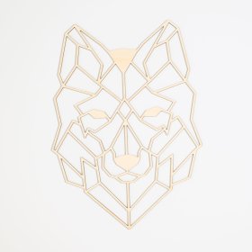 Drvena geometrijska slika - Vuk - različite boje, Elka Design