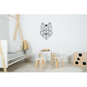 Drvena geometrijska slika - Vuk - različite boje