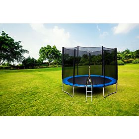 Vrtna trampolina s vanjskom mrežom promjera 8 ft 244-252 cm + ljestve, Bauerkraft