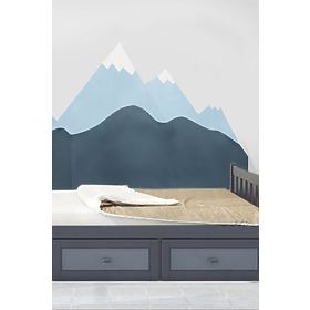 Pjena za zaštitu zida iza kreveta Mountains - plava