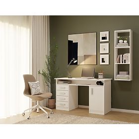 Zidna polica COBI 1X3 - Moderna zidna polica 3 Komore Mat Bijela, COBI