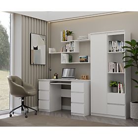 Zidne Police KOBI Za Dnevni Boravak BIJELA