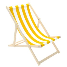 Stolica za plažu Stripes - žuto-bijela, CHILL